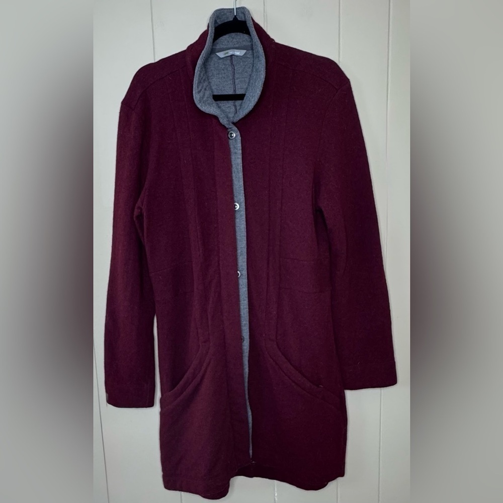 Horny Toad Wool Blend Monterossa Long Car Sweater Coat Womens Size Large